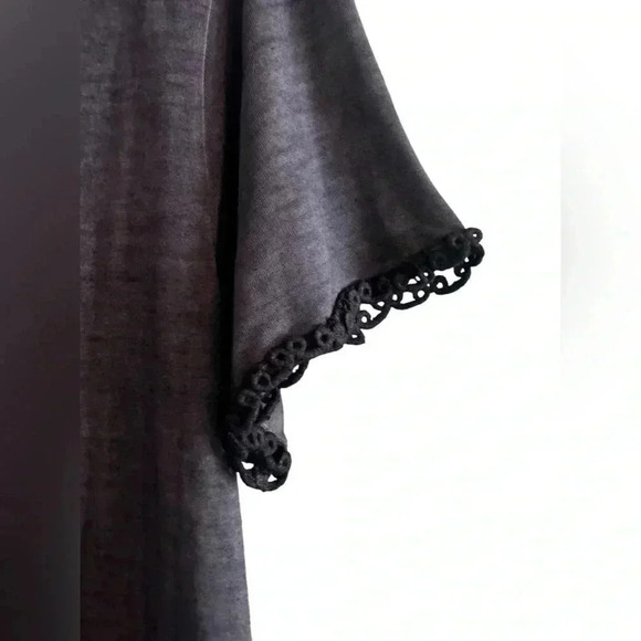 Soft Surroundings Seamoda Short Sleeve Skirt Ruched Oil
Wash Tunic-purple - Picture 3 of 13